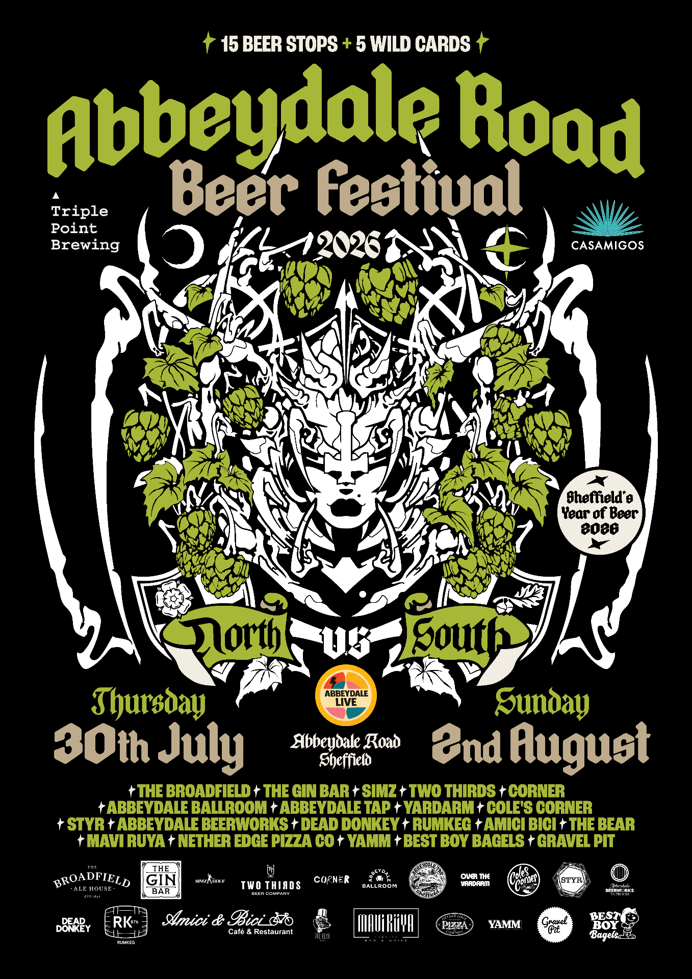 Abbeydale Road Beer Festival 2026 — North vs South poster by Mila K