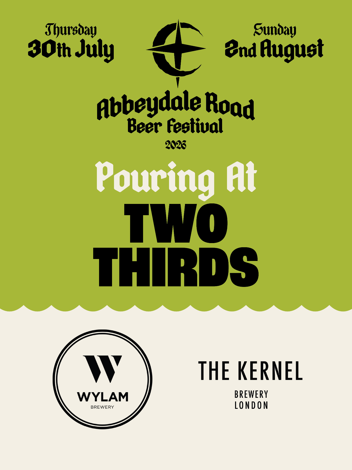 Pouring at Two Thirds Beer Co. — Mila K poster